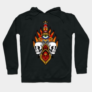 Flame skull dagger Hoodie